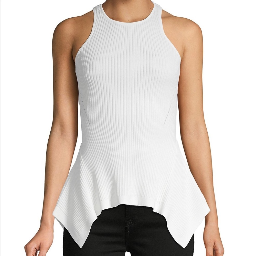 Cinq a Sept Ellen Sleeveless Rib Crepe Knit Peplum Top NWT $225 - Picture 6 of 16